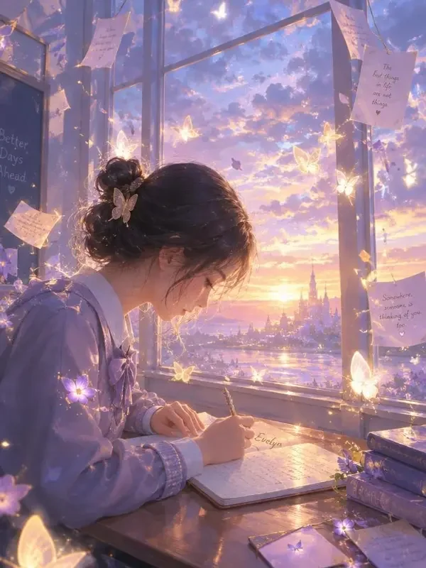AI漫剧《你的名字藏我心上》封面，少年暗恋的青春唯美插画